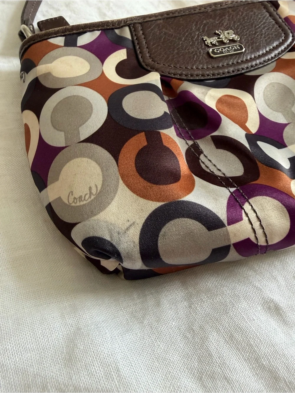 Vintage Y2K Coach Mini Purse Brown & Purple